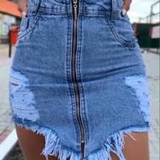 Saia Jeans com detalhe